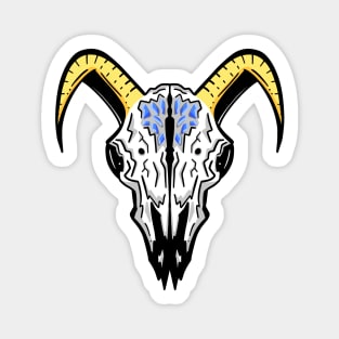 Rams Skull Illustration Mascot Blue Jewel Logo Magnet