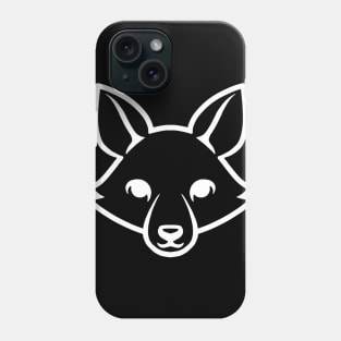 Fox Black and White Minimalist Pictogram - White Phone Case