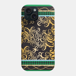 Gold floral pattern, goose foot, beads Phone Case