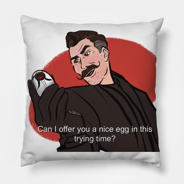 Dr. Eggmeme Pillow by entityredacted