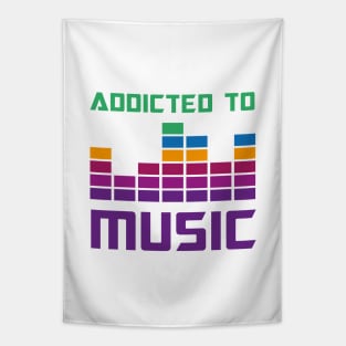 Addicted to music Retro Sound Wave Tapestry
