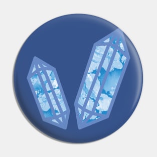 Blue Crystals Pin