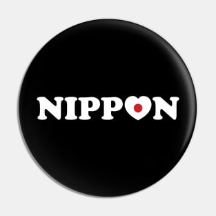 Nippon Love Heart Flag Pin