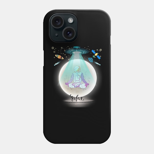 Yoga in space Phone Case by Funtomass