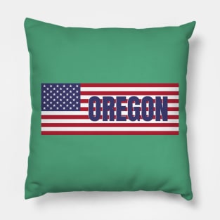 Oregon State in American Flag Pillow