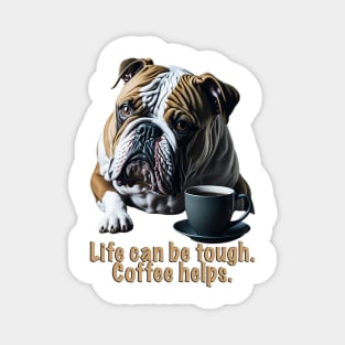 Coffee and Grumpy Bulldog Magnet