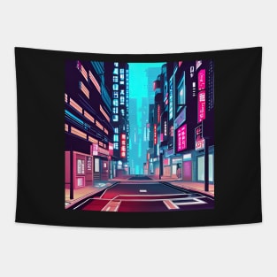 Cyberpunk Street View Tapestry