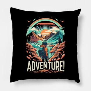 adventure mountains design Pillow