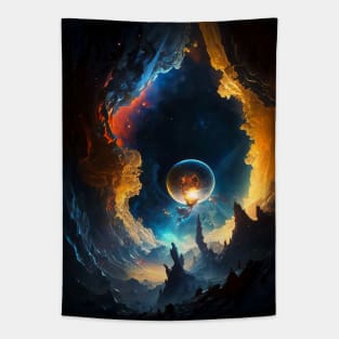 Cosmic Space Mountain Clouds Tapestry