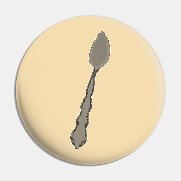 Grapefruit, Orange, Citrus, Fruit Spoon Vintage Pin by DiegoCarvalho