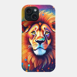 Beautiful Pointillism Painting of African Lion Phone Case