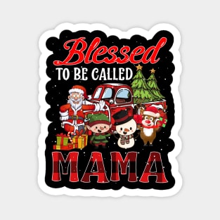 Blessed To Be Called Mama Christmas Buffalo Plaid Truck Magnet