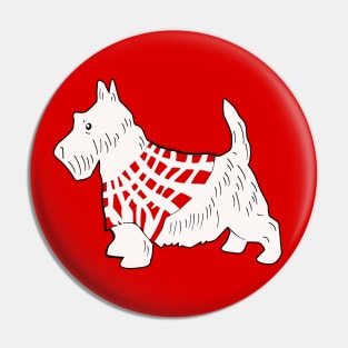 White Scottish Terrier Pin