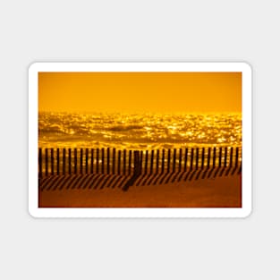 Beach Fence at sunset Magnet