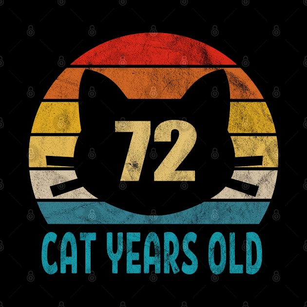 72 Cat Years Old Retro Style 14th Birthday Gift Cat Lovers by Blink_Imprints10