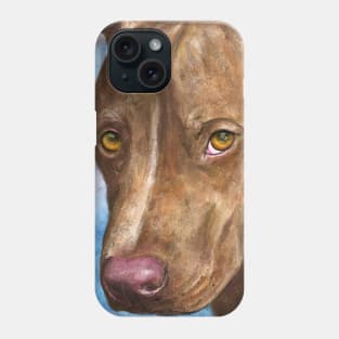 A Beautiful Red Nose Pit Bull Painting Phone Case