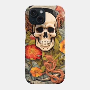 Botanic Bone Fusion: Chic Floral Skull Delight Phone Case