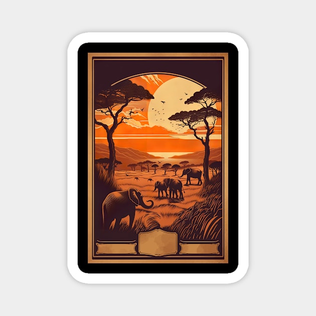 vintage travel of africa Magnet by xephanghagngay