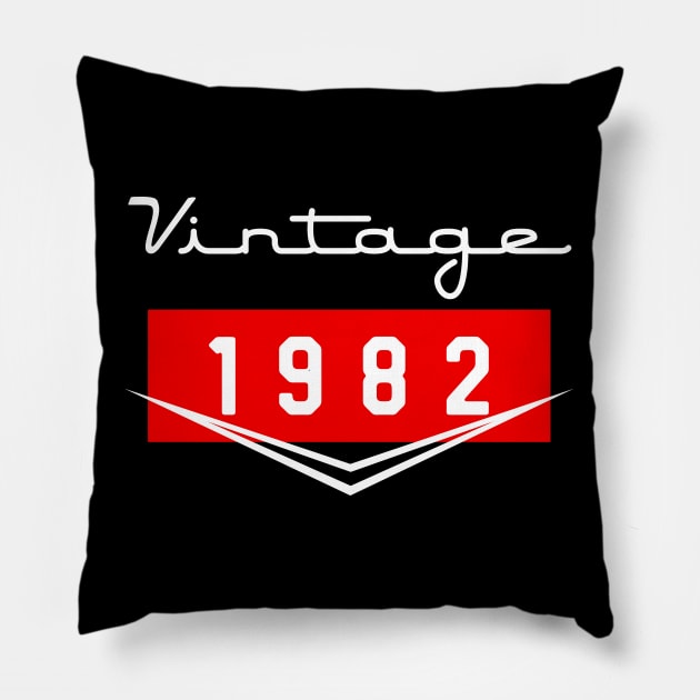 38th Birthday 38 Years Old 38th Vintage Retro 1982 Birthday Pillow by CreativeShirt