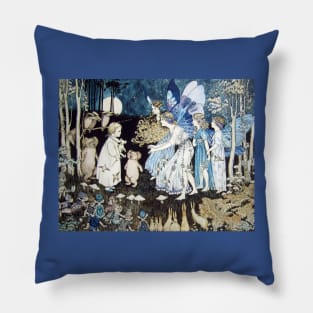 Meeting the Fairies - Ida Rentoul Outhwaite Pillow