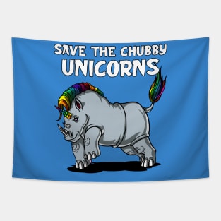 Save The Chubby Unicorns Rhino Tapestry