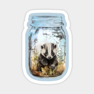 Skunk Baby in a Jar Magnet