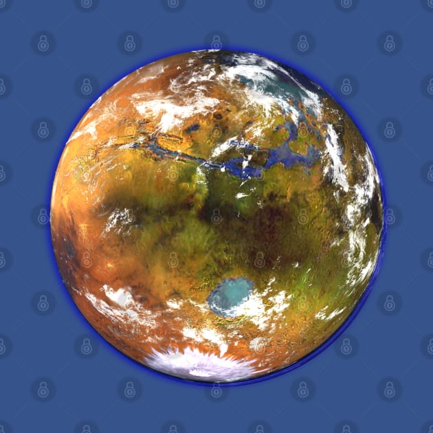 Terraformed Mars Globe by SPACE ART & NATURE SHIRTS 