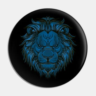 Dark blue lion head Pin