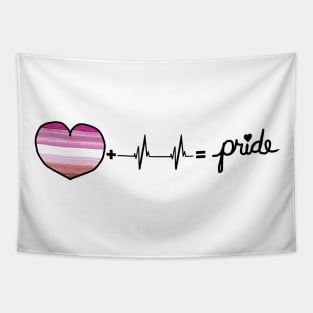 Lesbian Pride Heart + Heartbeat = Pride Design Tapestry