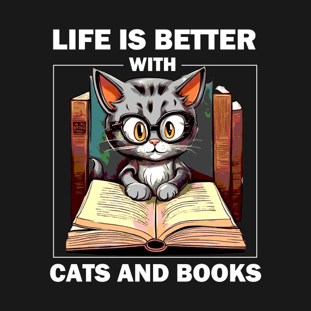 Life Is Better With Cats And Books by AbundanceSeed