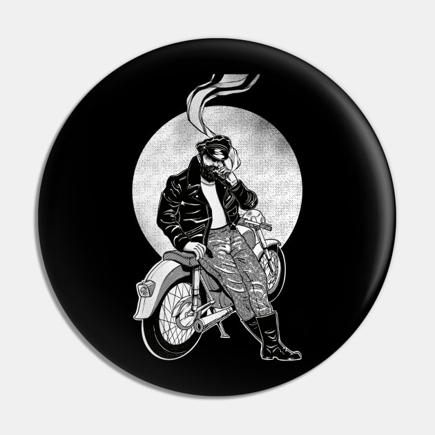 Leather biker Pin by Ademainbenjamin