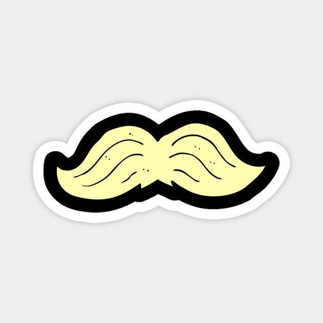 Blonde Thick Mustache Magnet by InkyArt