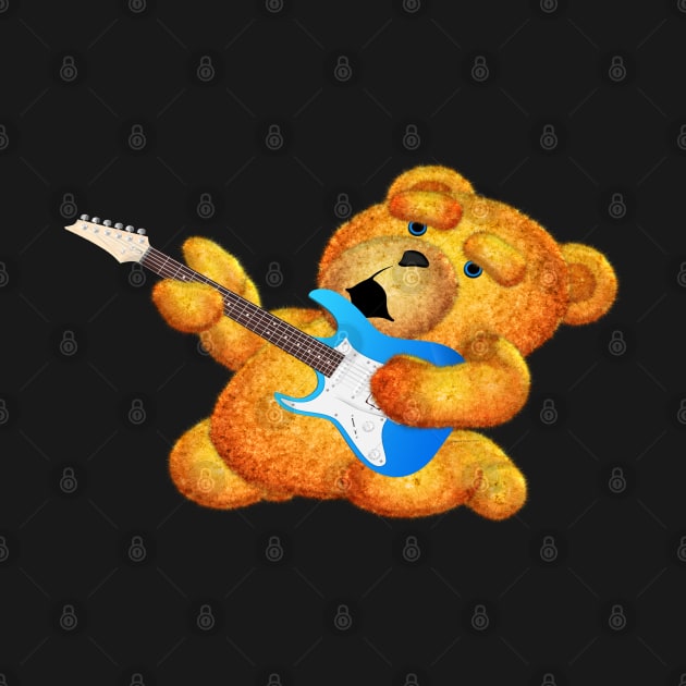 Lazzy Teddy Bear  Guitar Jam Blue Eyes 2 by Ratherkool