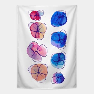 Simple Ombre Watercolor Flowers Tapestry
