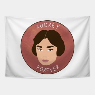 Audrey Forever - Audrey Hepburn Tribute Design, Textured Pink Background Tapestry