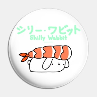 [Shilly Wabbit] Baby Lop Bunny Rabbit Dressing Up As A Shrimp Nigiri Sushi Pin