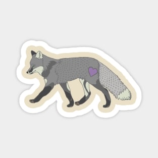 Fox Heart Purple Magnet