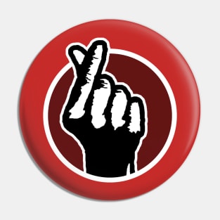 Finger Heart (red) Pin