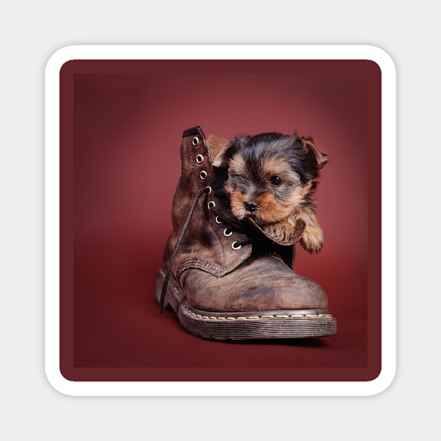 Yorkie boot Magnet by PetsArt