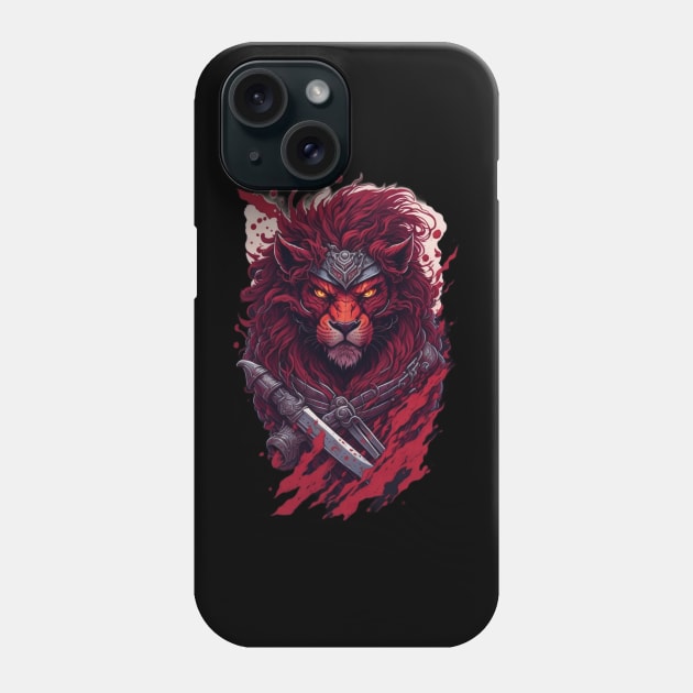 evil ninja lion face Phone Case by Rizstor