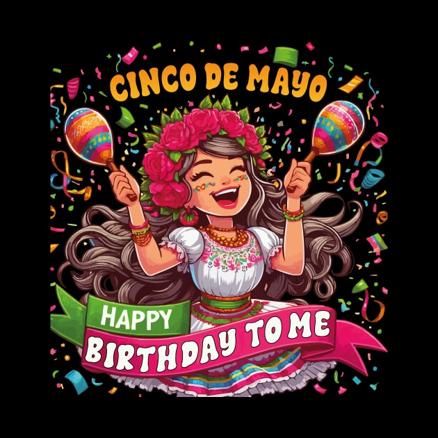 Happy Cinco De Mayo Birthday To Me Mexican Party Maracas by JUST PINK