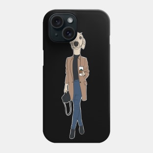 Cute Italian greyhound wearing a trendy outfit and has just grabbed a Starbucks coffee. Phone Case