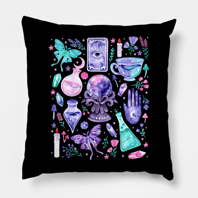 Eclectic Witch Pillow by Katie Thomas Creative