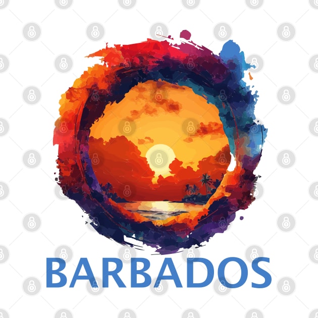 Barbados Sunset (with Blue Lettering) by VelvetRoom