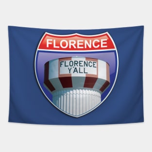 Florence Y'all Water Tower Interstate Sign Tapestry