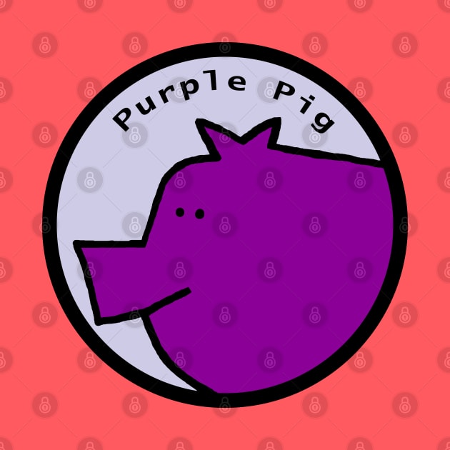 Portrait of Purple Pig in a Circle by ellenhenryart