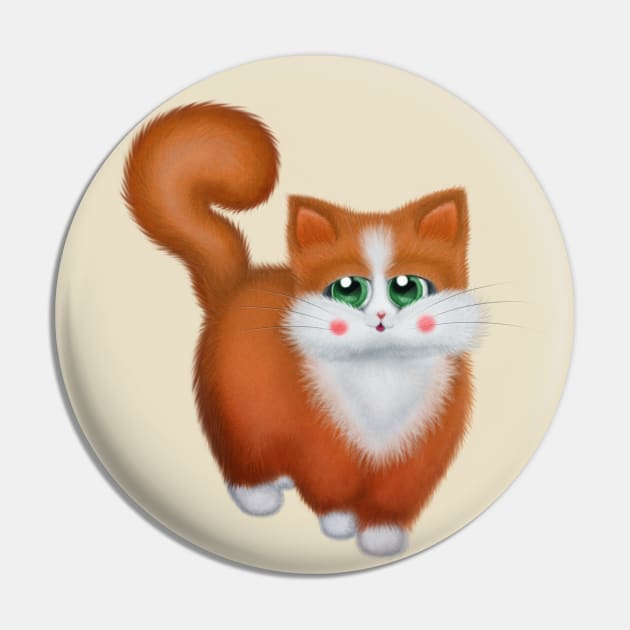 Cute Ginger Cat Pin by DeneboArt