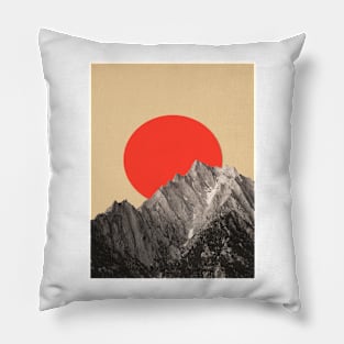 Mountain Glow, Retro Minimalism Pillow