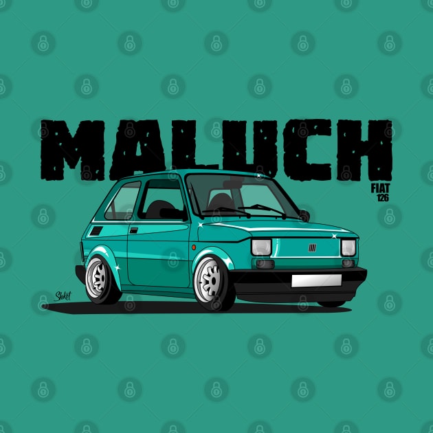 Fiat 126 Maluch Green by shketdesign