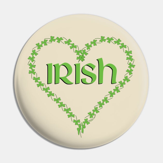 Irish Shamrock Heart Pin by Barthol Graphics